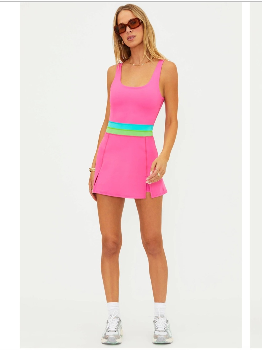 NEW BEACH RIOT remi mini dress in strawberry ice colorblock